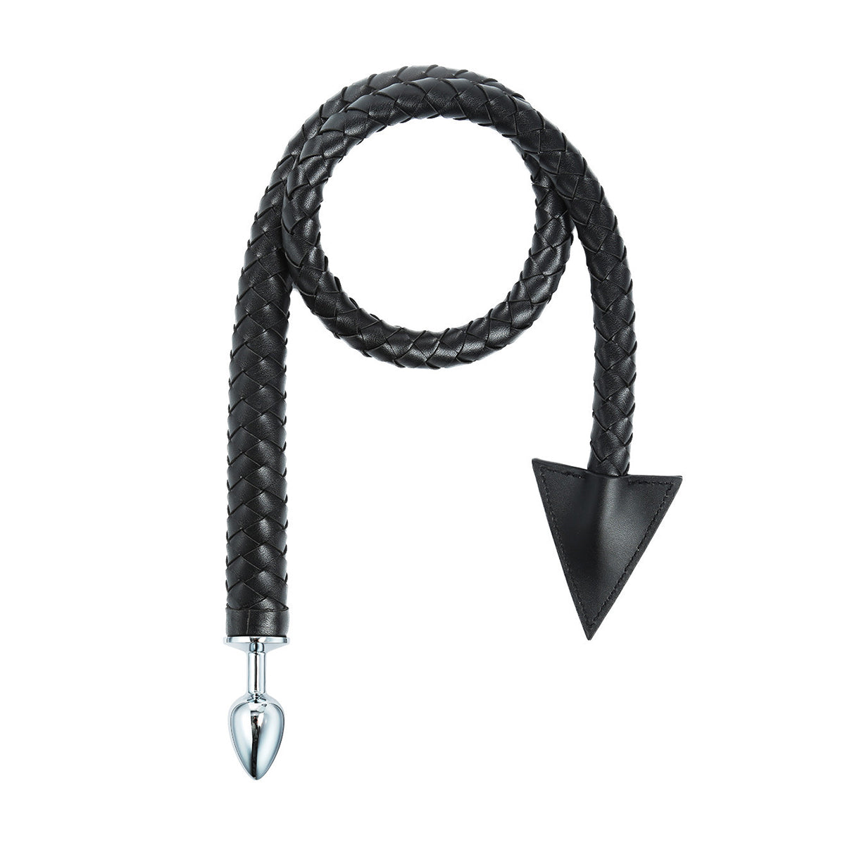 Demon Tail Butt Plug & Braided Flogger Stainless Steel