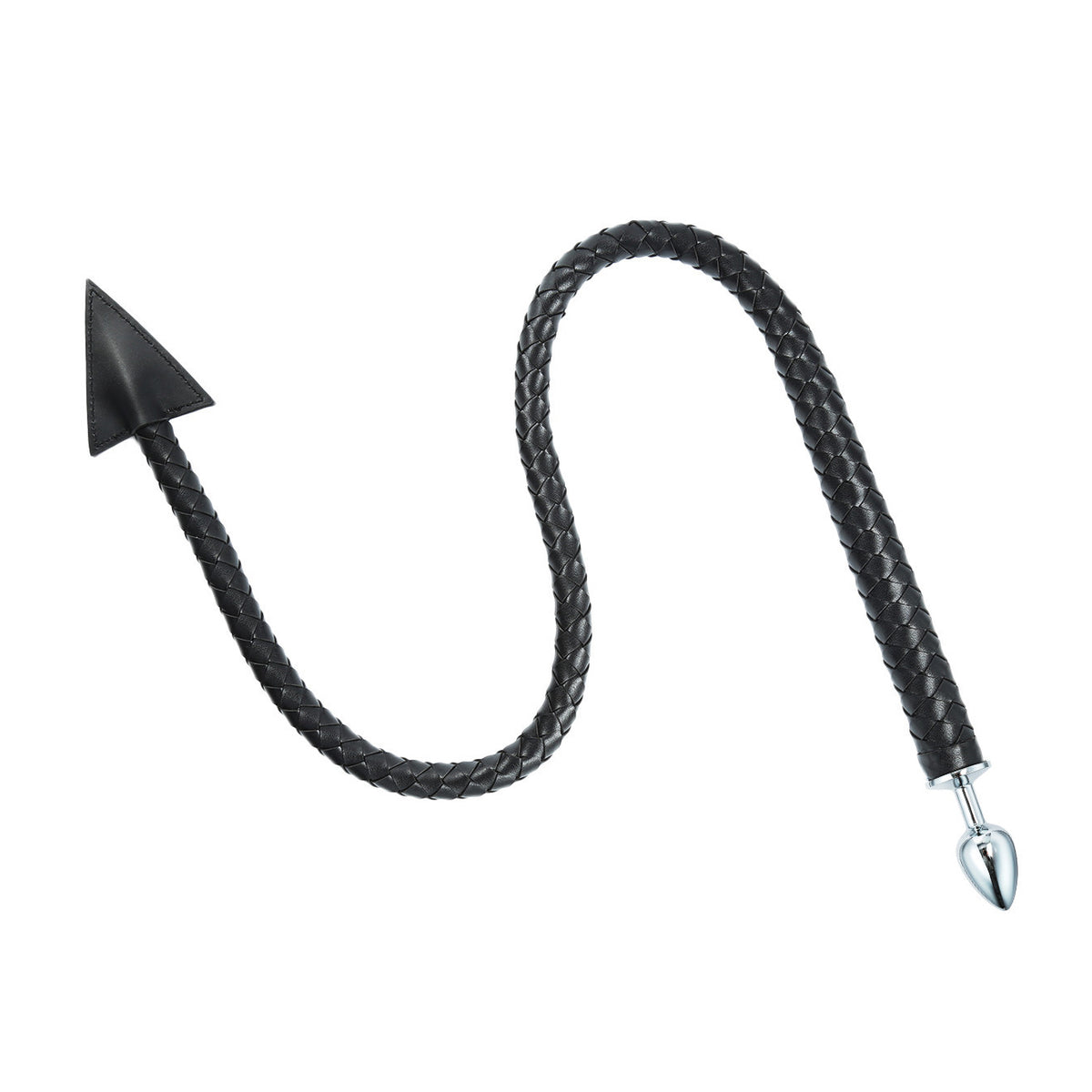 Demon Tail Butt Plug & Braided Flogger Stainless Steel
