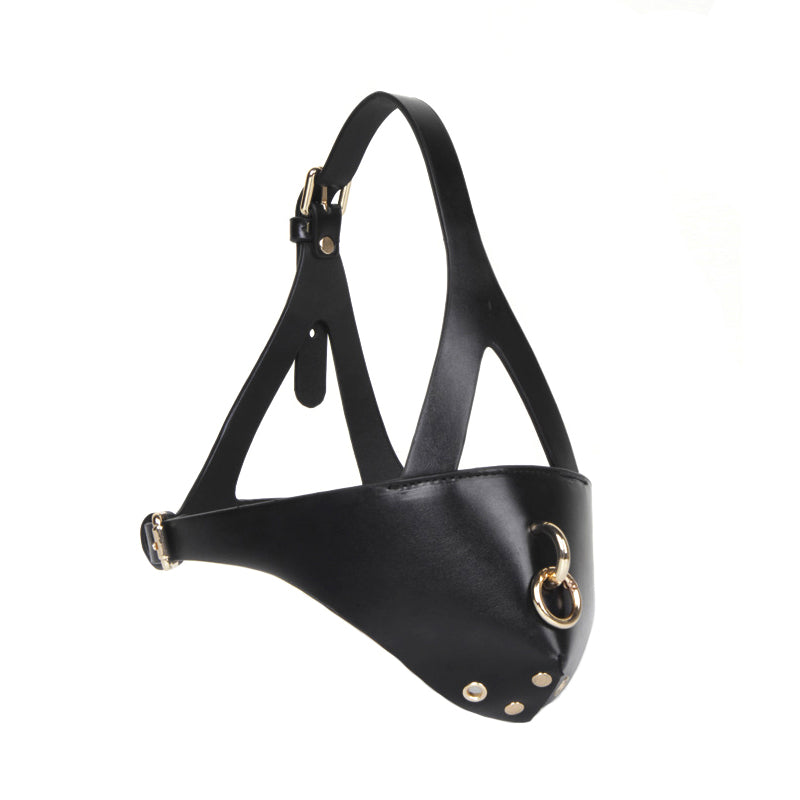 Half-Hood Head Bondage Muzzle Mask with Leash