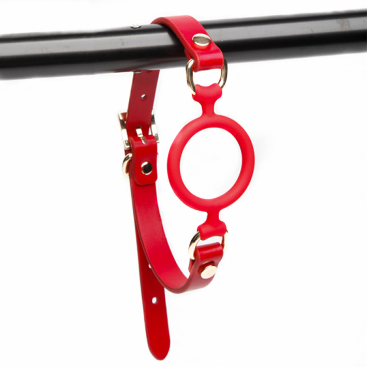 Premium Silicone O-Ring Open Mouth BDSM Mouth Gag Red/Black