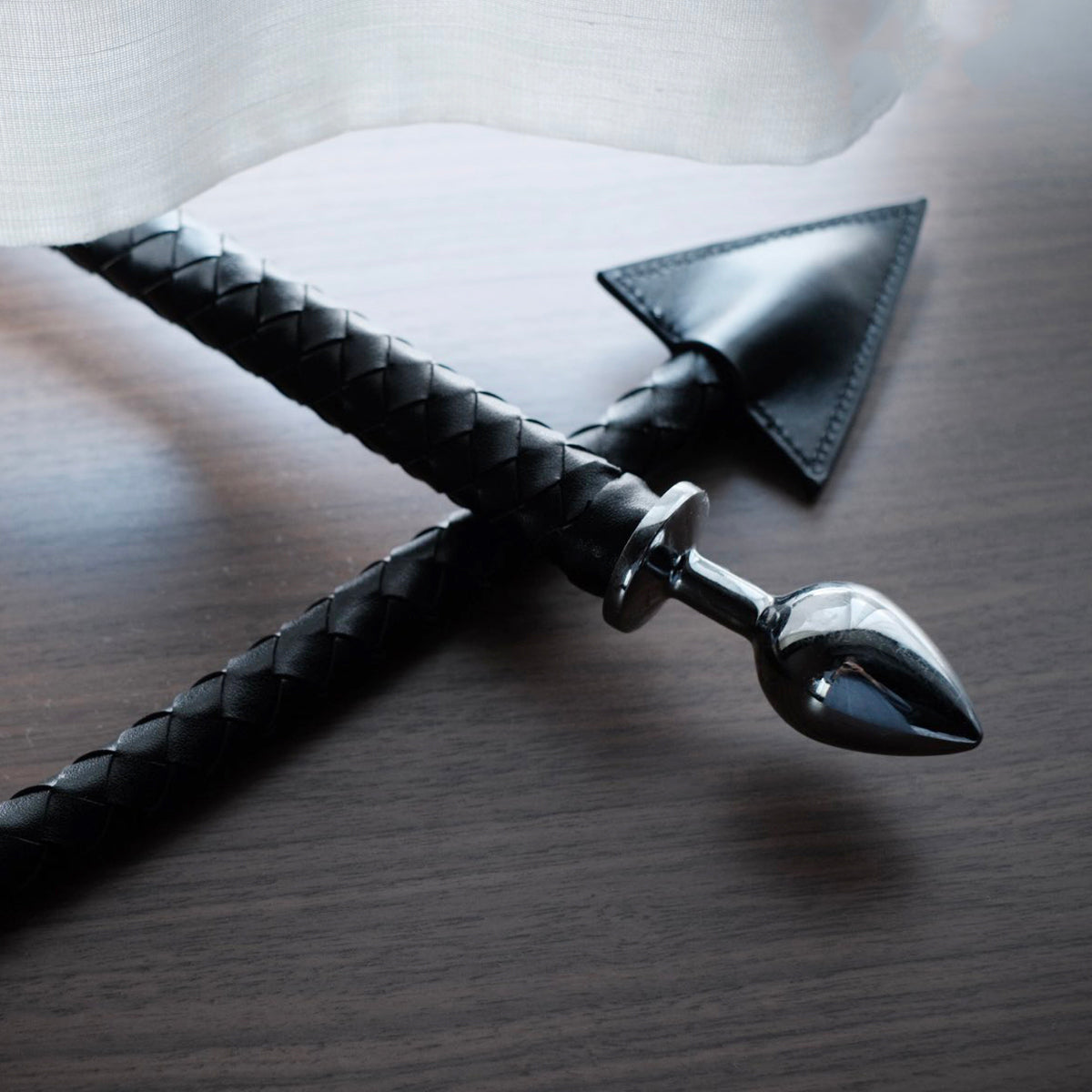 Demon Tail Butt Plug & Braided Flogger | Stainless Steel | Sexy Maker