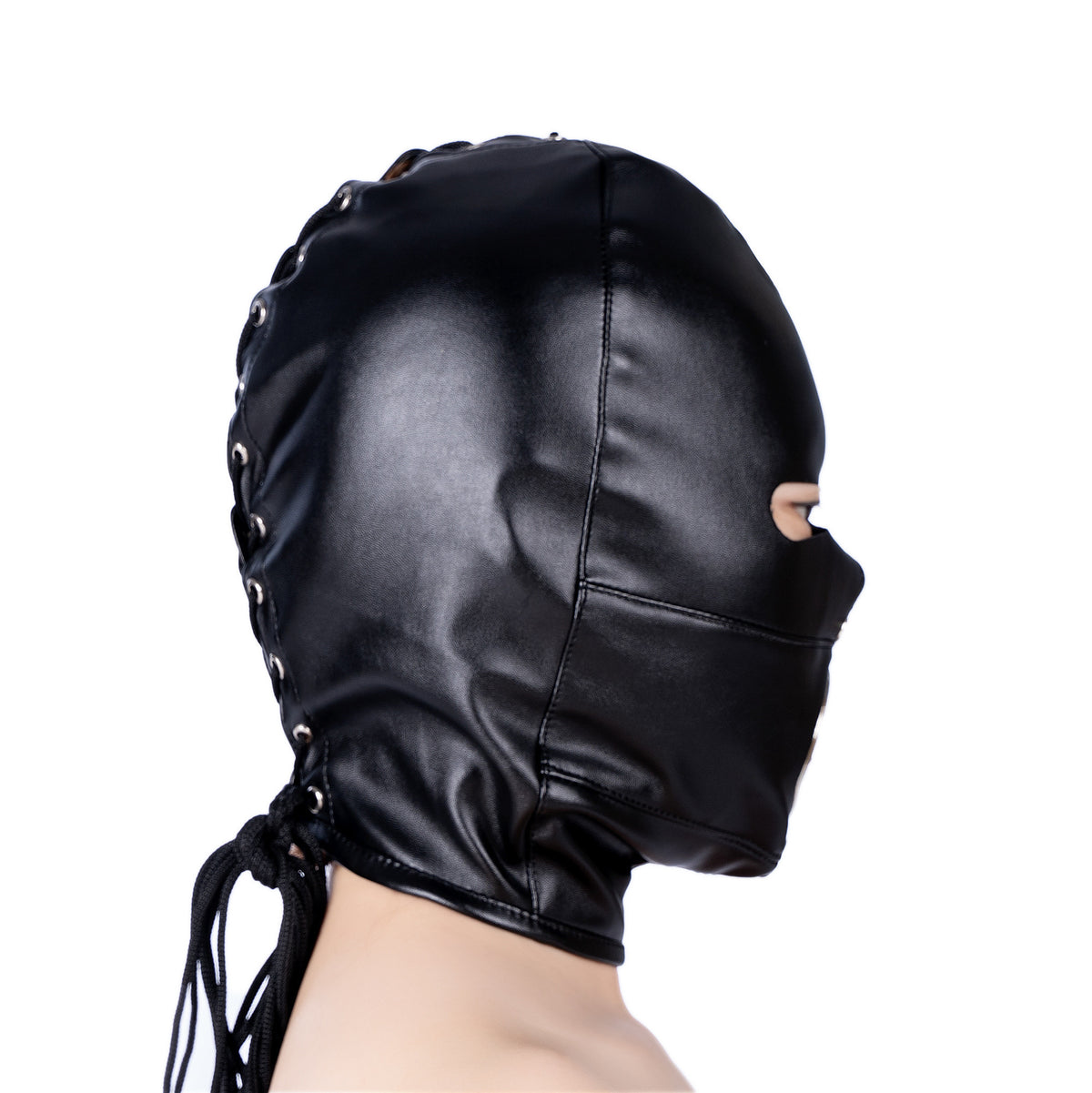 Total Lockdown Bondage Hood with Removable Blindfold and Dildo Gag