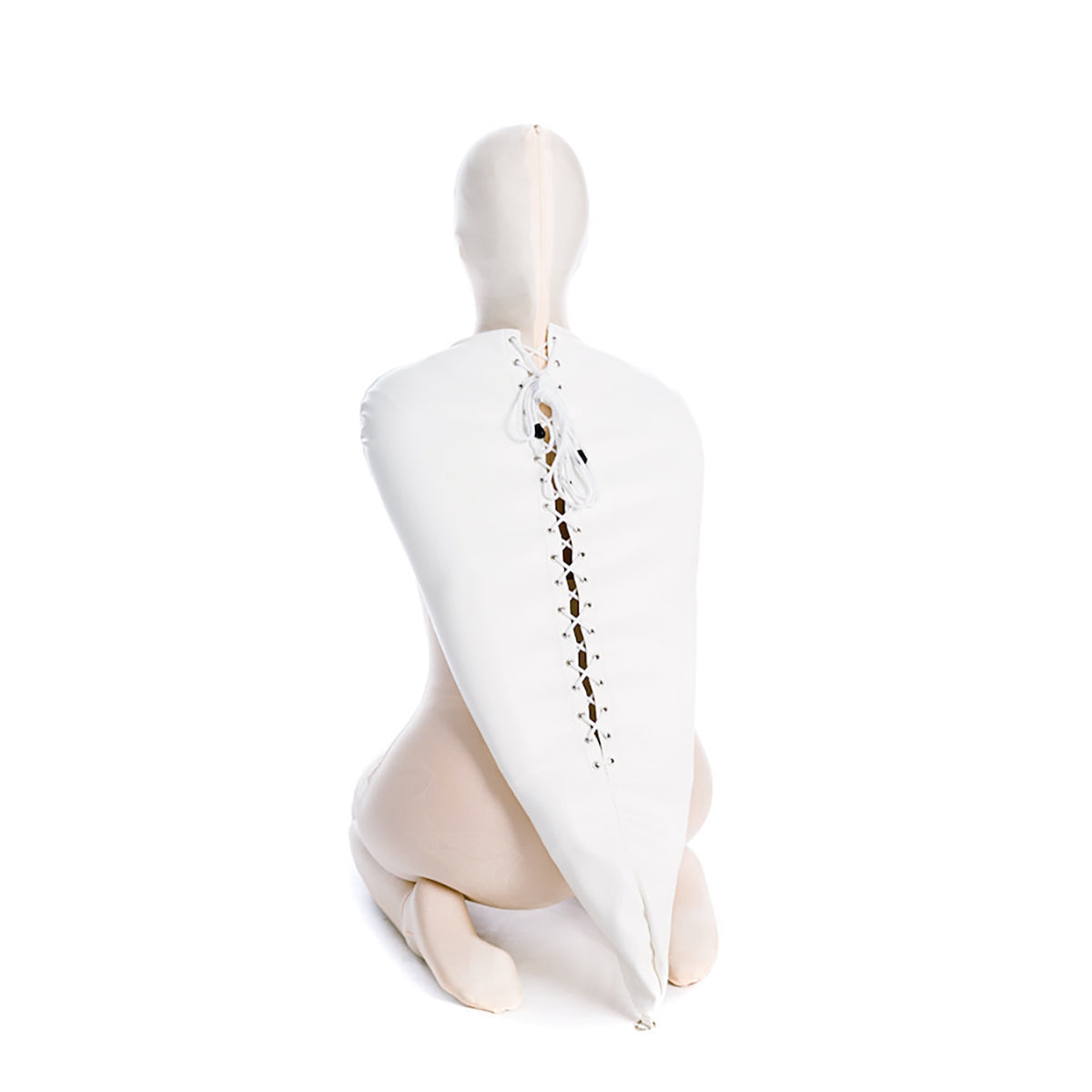 BDSM Full Sleeve Bondaege Armbinder for Total Restraint White