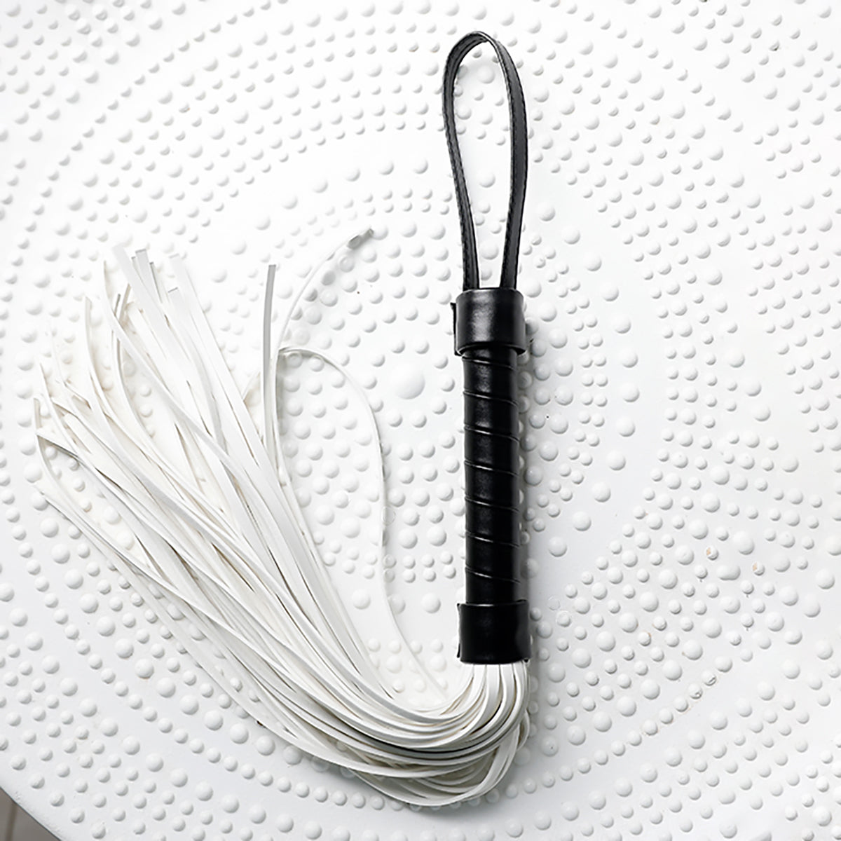 BDSM Beginner Flogger – Perfect for First-Time Play! Black/White/Burgundy