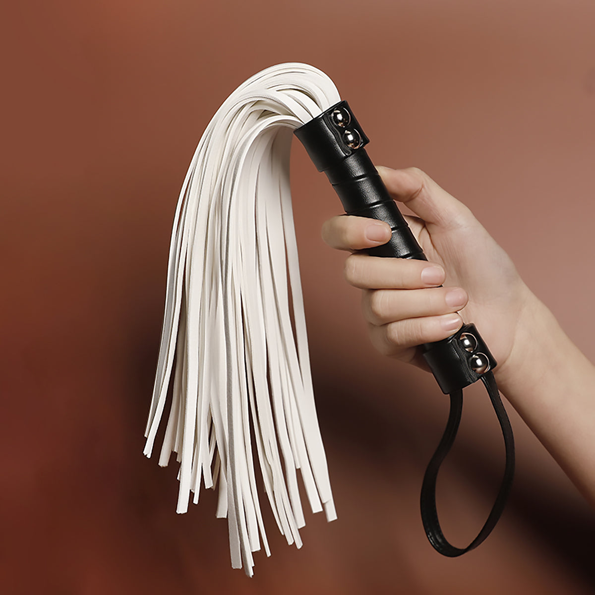 BDSM Beginner Flogger – Perfect for First-Time Play! Black/White/Burgundy