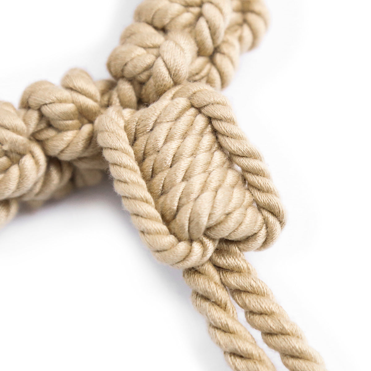Handmade Cotton Rope Collar with Leash Beige – Soft Kinky Restraint for Bondage