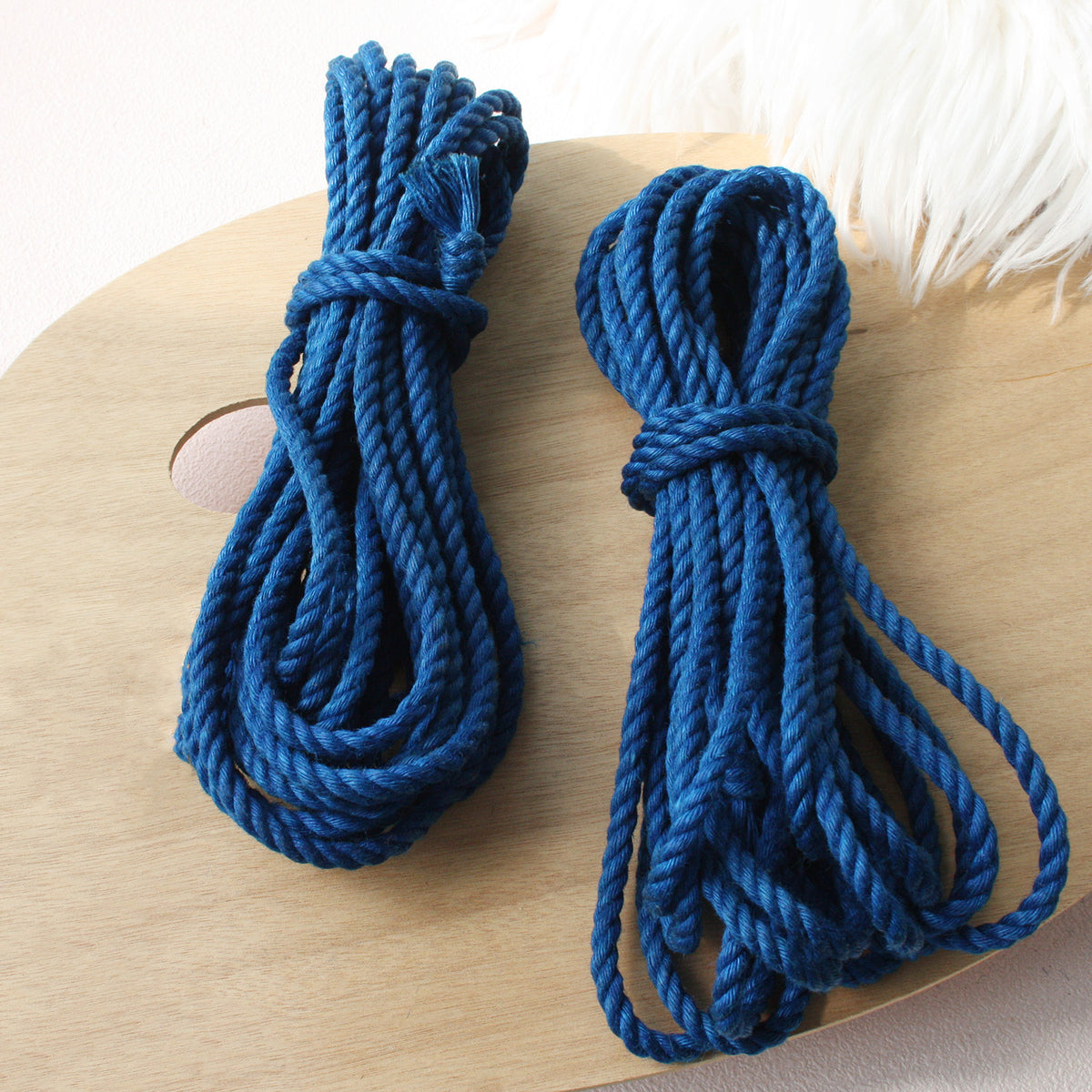 Authentic Japanese Natural Jute Shibari Bondage Rope - Dark Blue