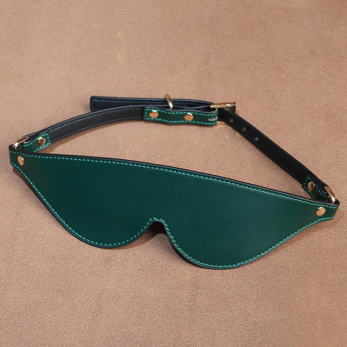 Strict Vegan Leather BDSM Blindfold – Adjustable PU Eye Mask for Sensory Play