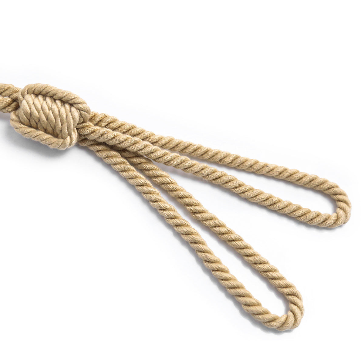 Handmade Cotton Rope Collar with Leash Beige – Soft Kinky Restraint for Bondage