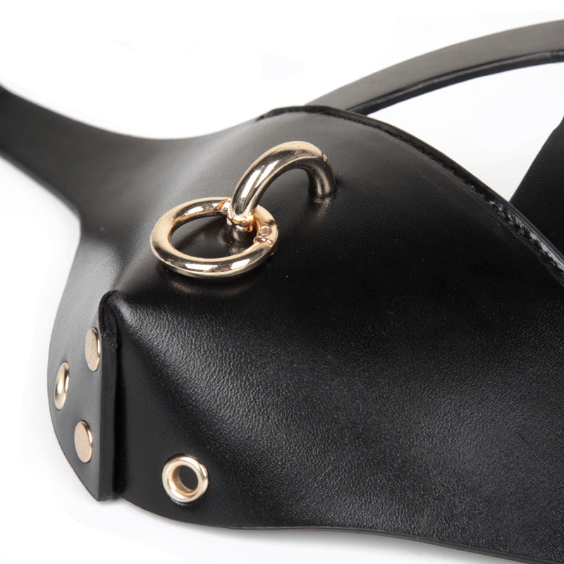 Half-Hood Head Bondage Muzzle Mask with Leash