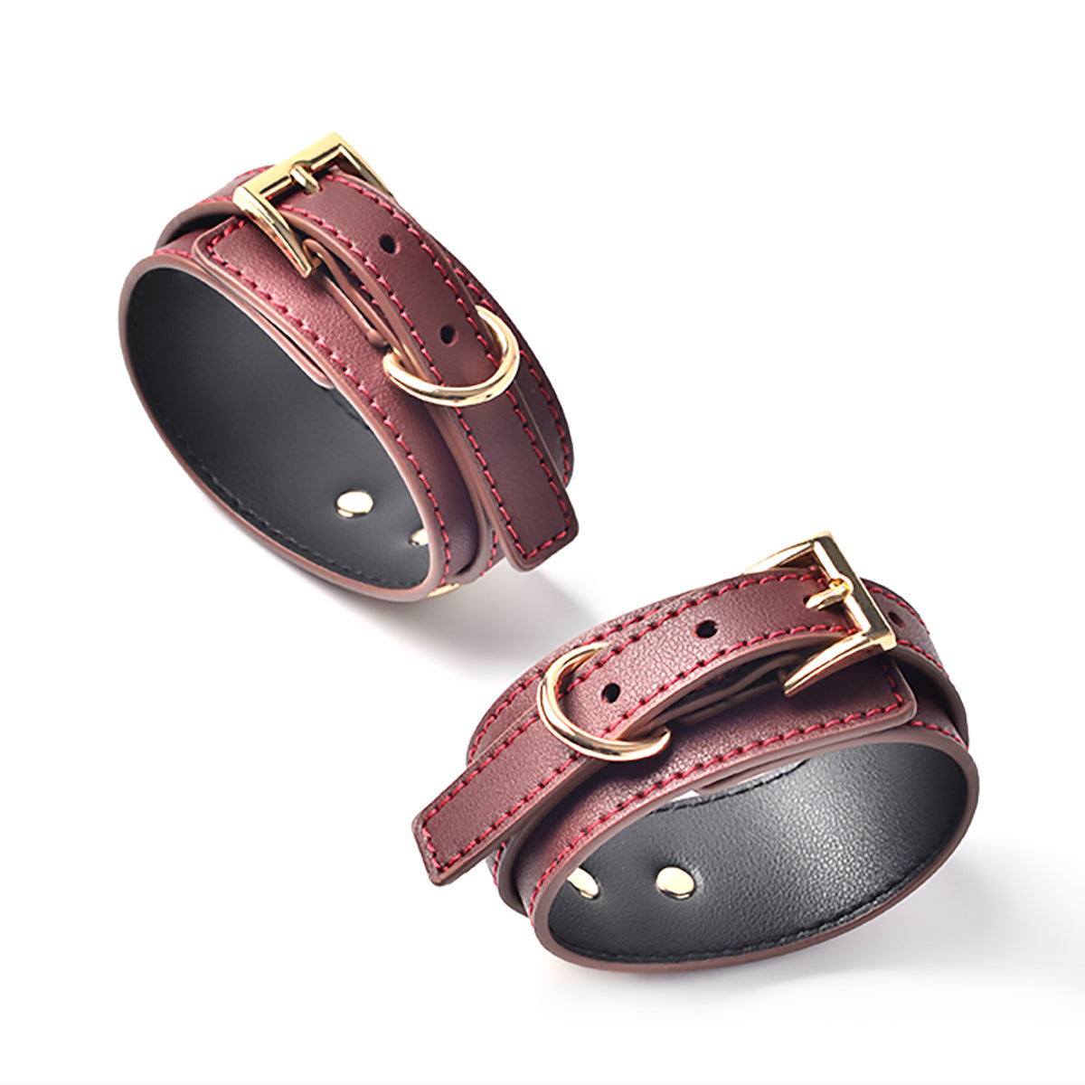 Matte Dark Wine Red Corset Restraint 8-Piece Set with Storage Bag