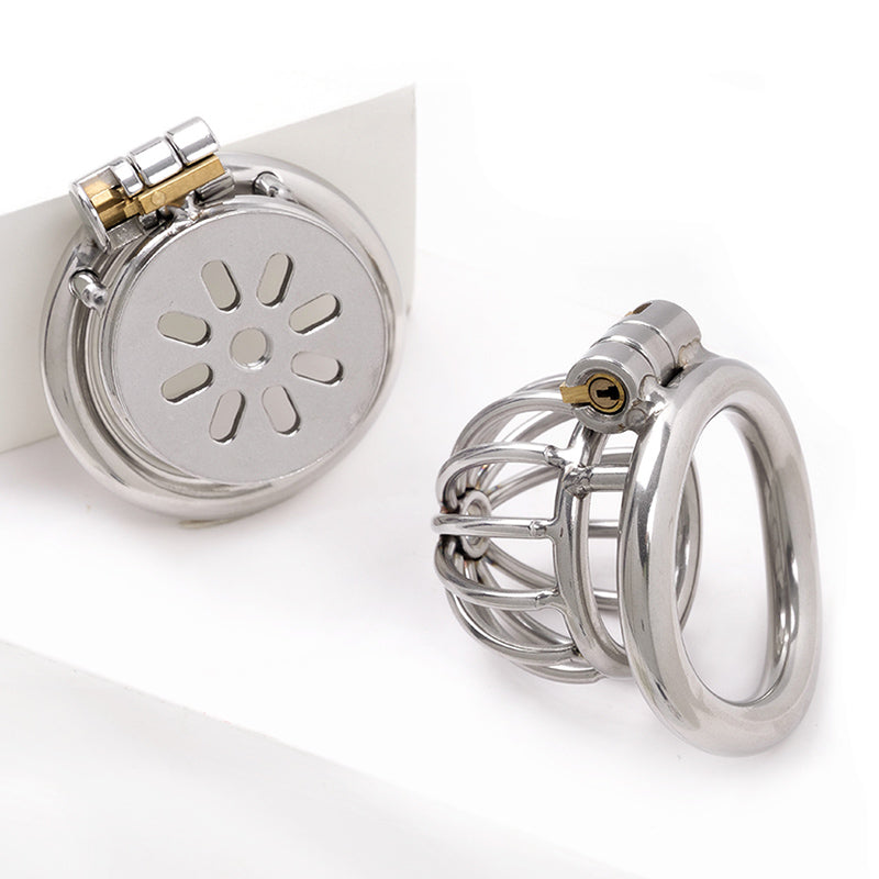 Stainless Steel Chastity Cock Cage with lock Dome & Flat Styles