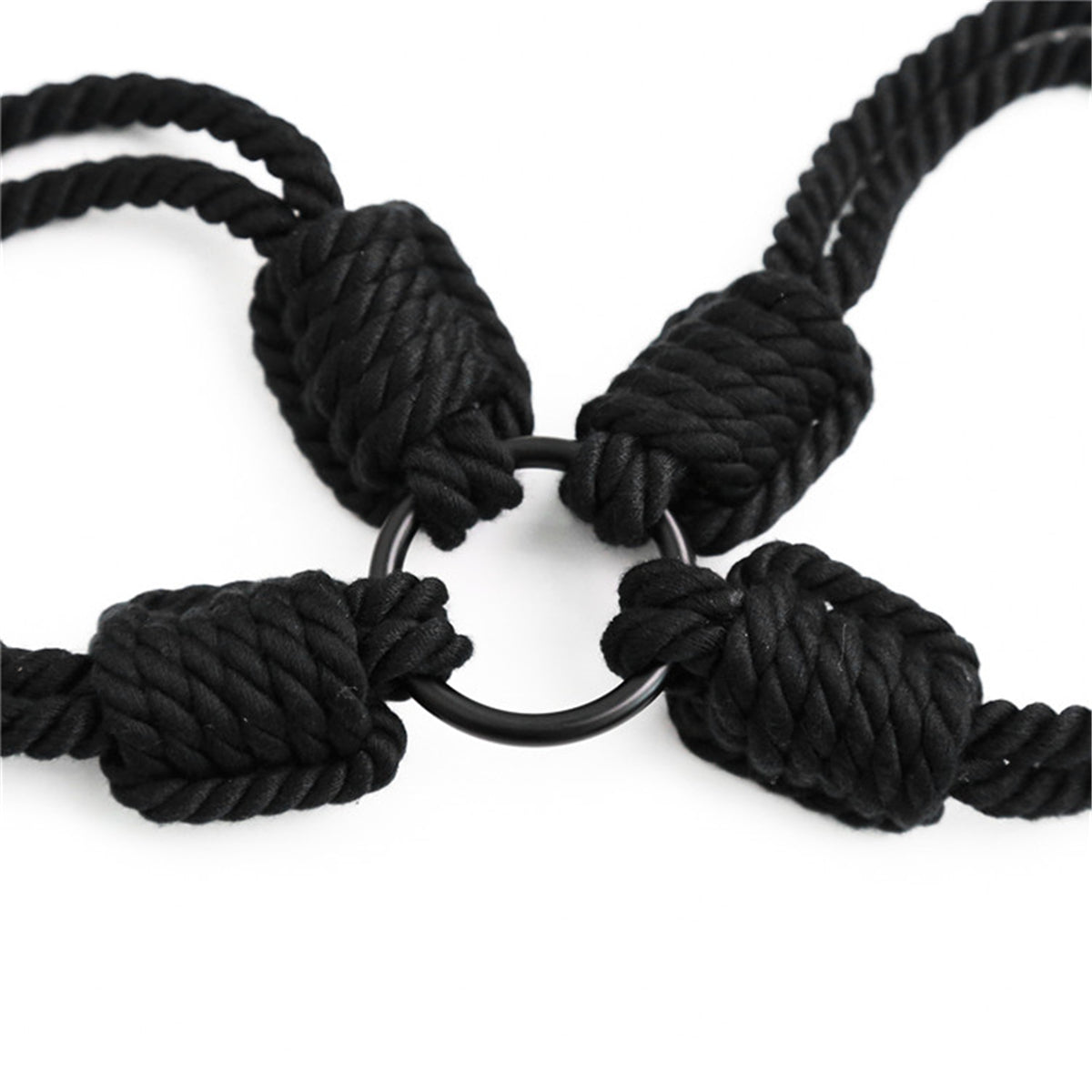 No-Escape Cotton Rope Wrist & Ankle Cuffs Set Black – Soft to Touch, Hard to Resist