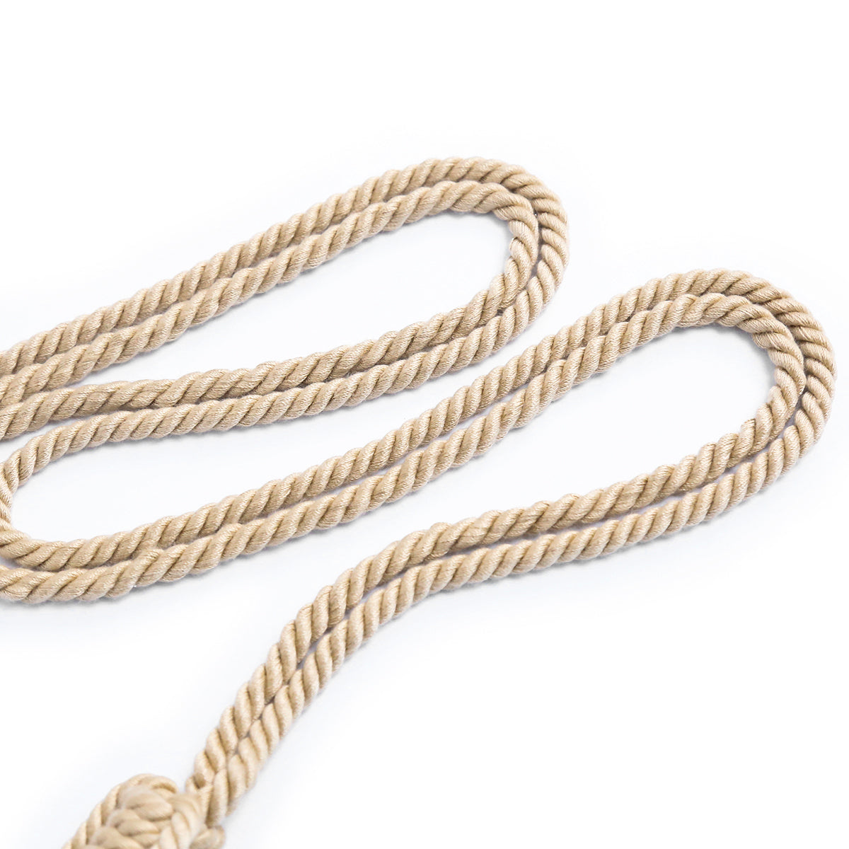 Handmade Cotton Rope Collar with Leash Beige – Soft Kinky Restraint for Bondage