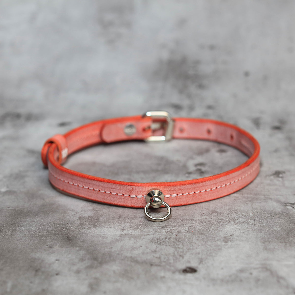Fog Wax Veg-Tanned Leather Thin Choker with Leash