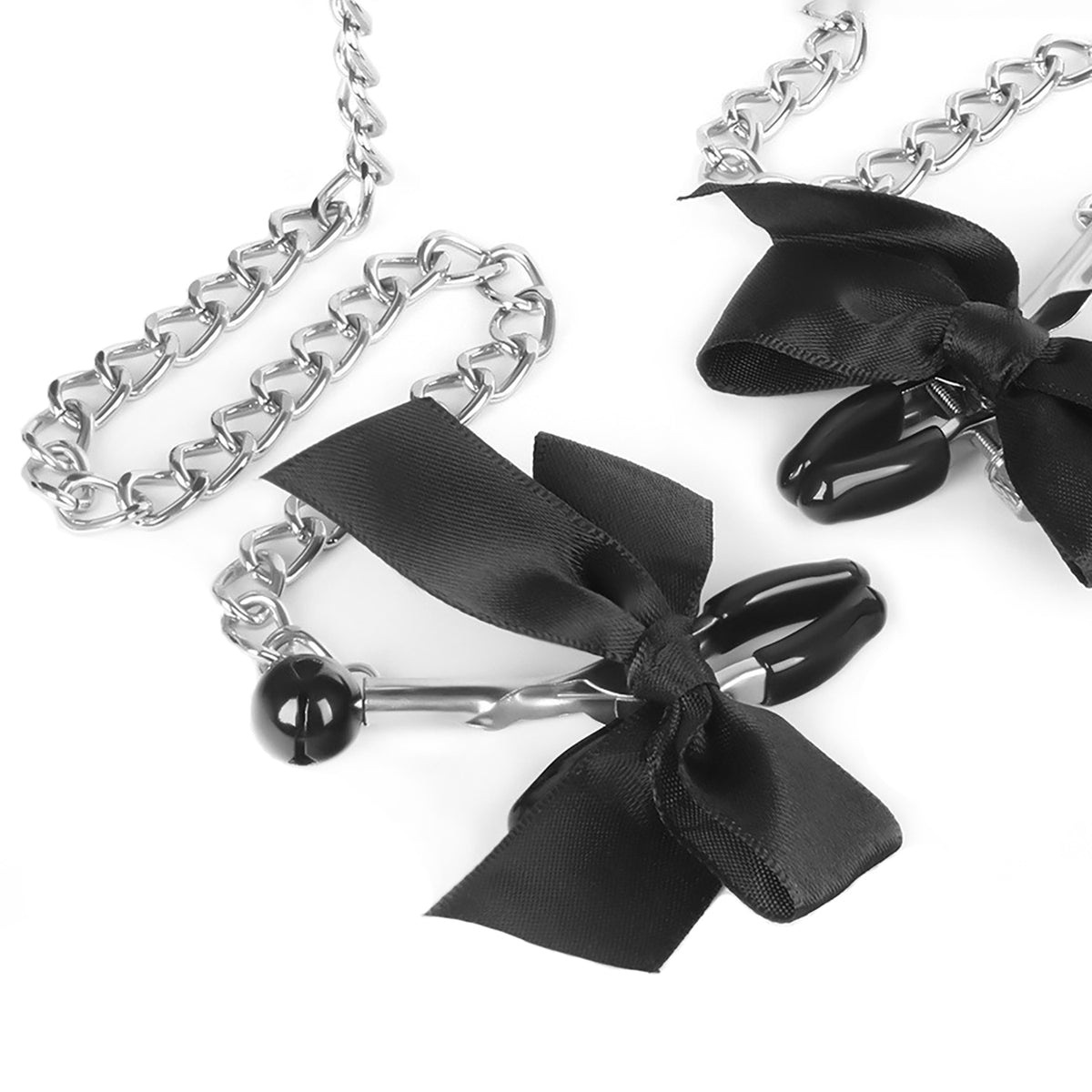 Breathable Mouth Gag with Ribbon Nipple Clamps 3.8cm/4.5cm/4.8cm