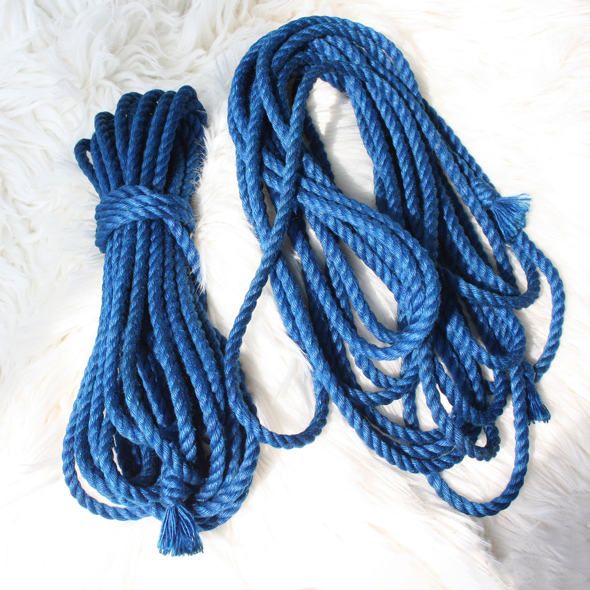 Authentic Japanese Natural Jute Shibari Bondage Rope - Dark Blue