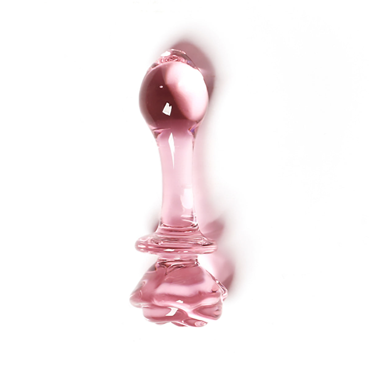 Cute Pink Rose Flower Glass Dildo Butt Plug 3-Type