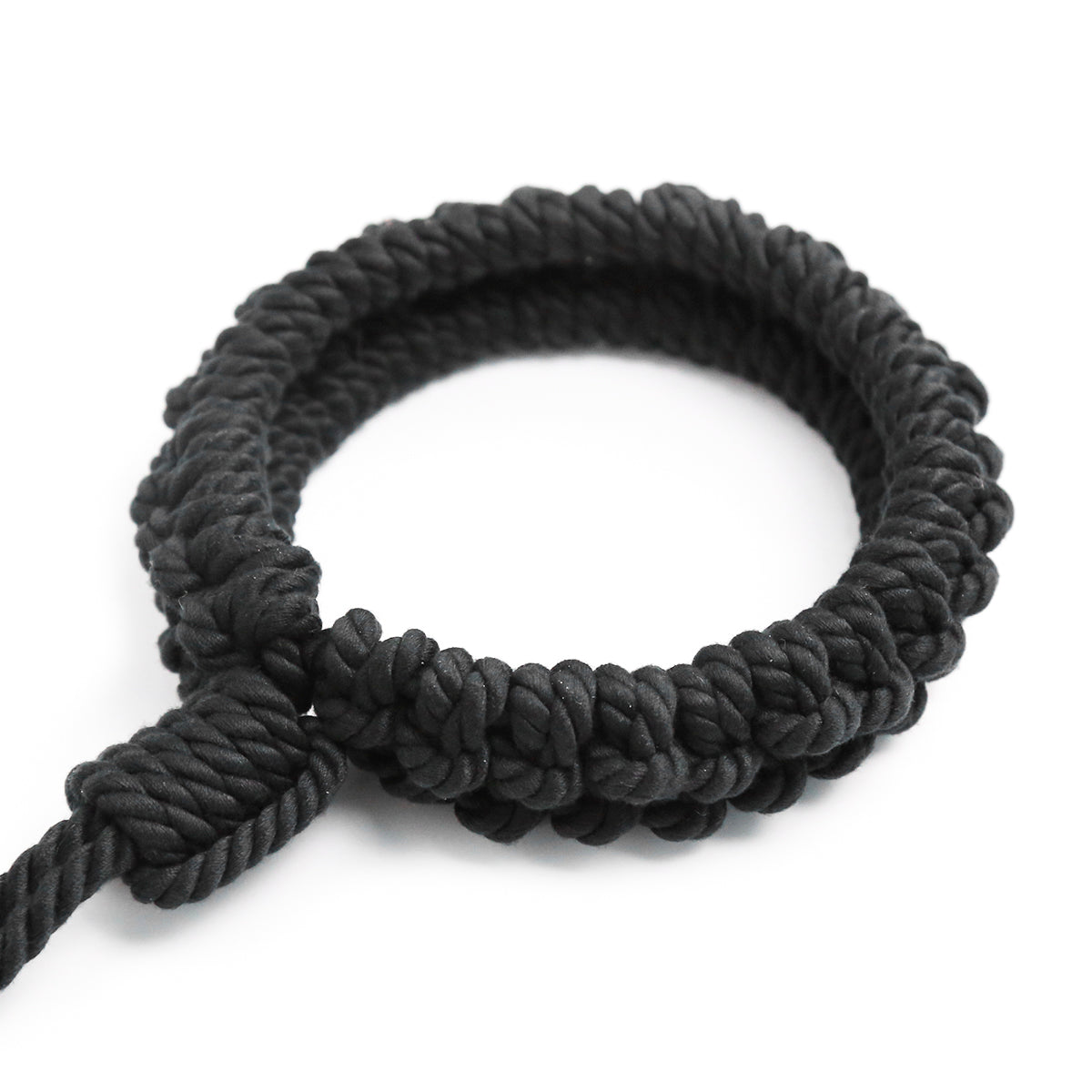 Handmade Cotton Rope Collar with Leash Black – Soft Kinky Restraint for Bondage