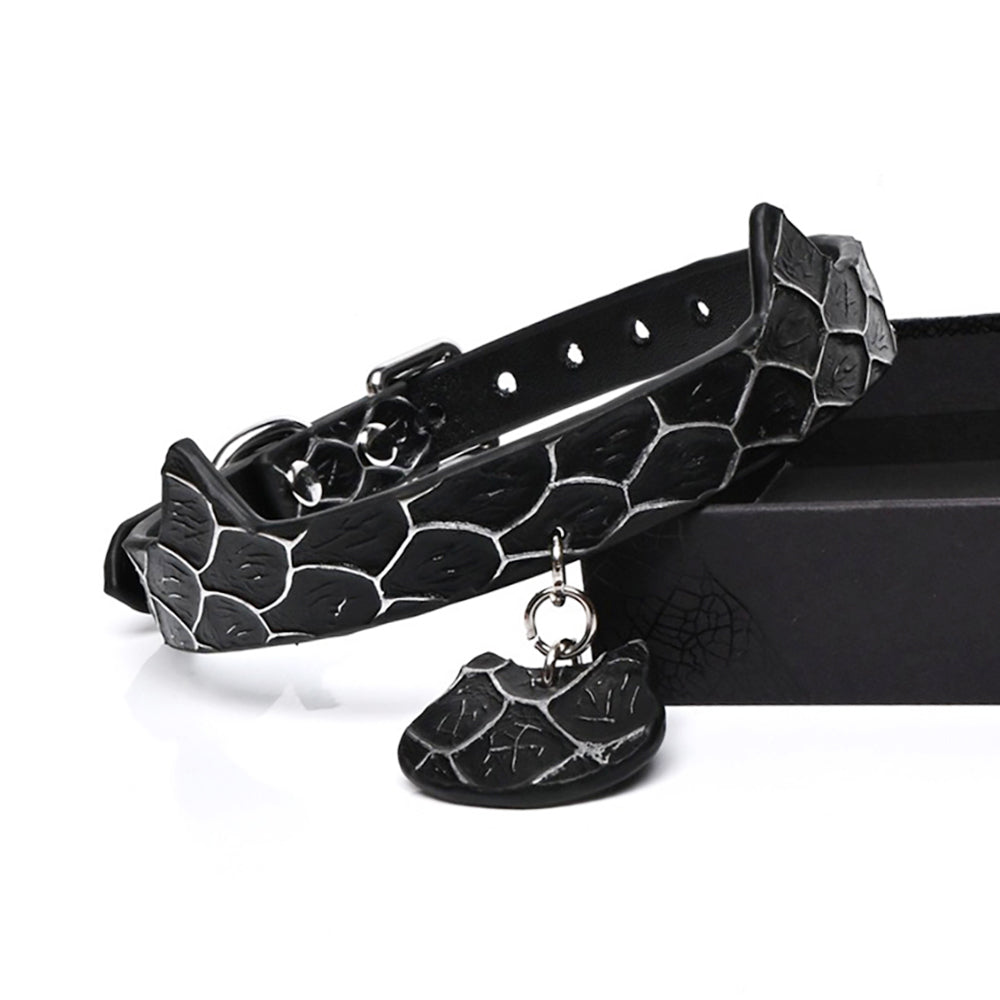 BDSM Handcrafted Genuine Leather Cat Ear Collar with Cat Tag