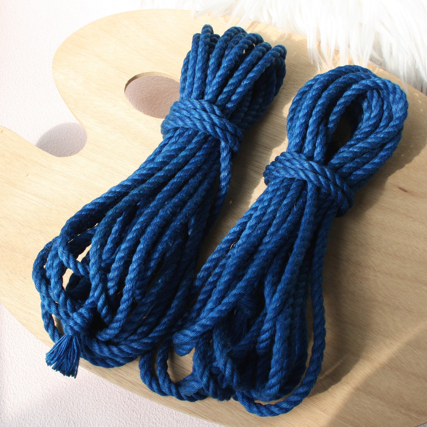 Authentic Japanese Natural Jute Shibari Bondage Rope - Dark Blue