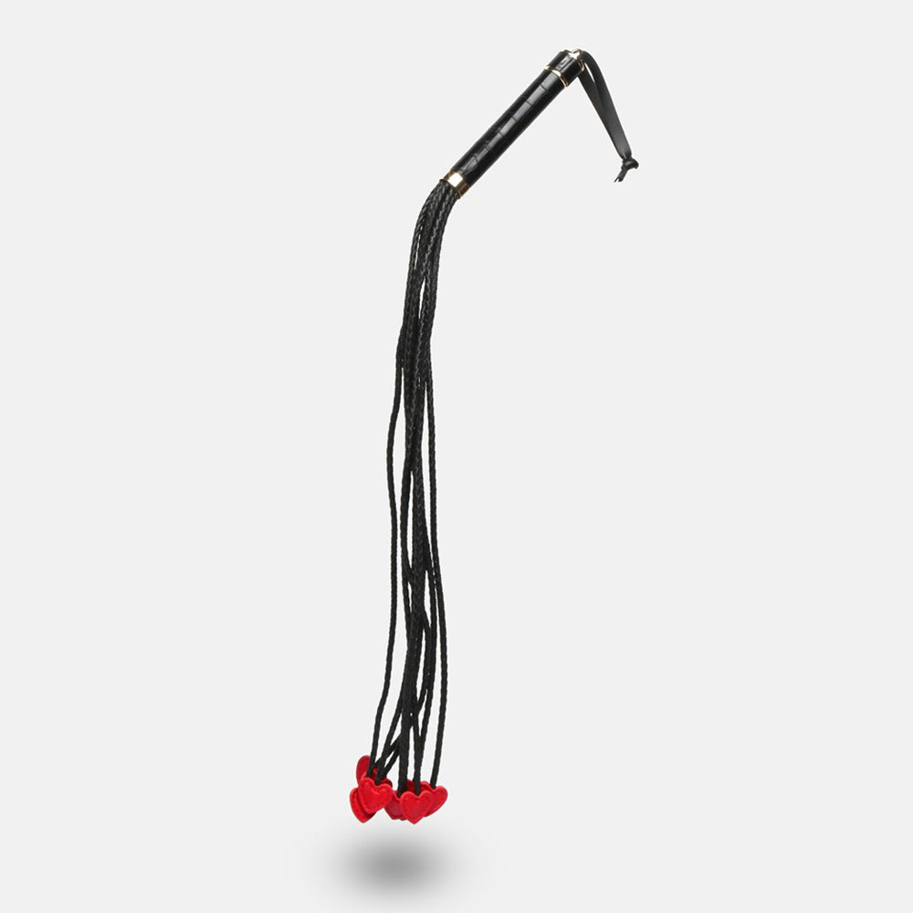 Red Heart Tip Vegan Leather Spanking Nine Tails Whip
