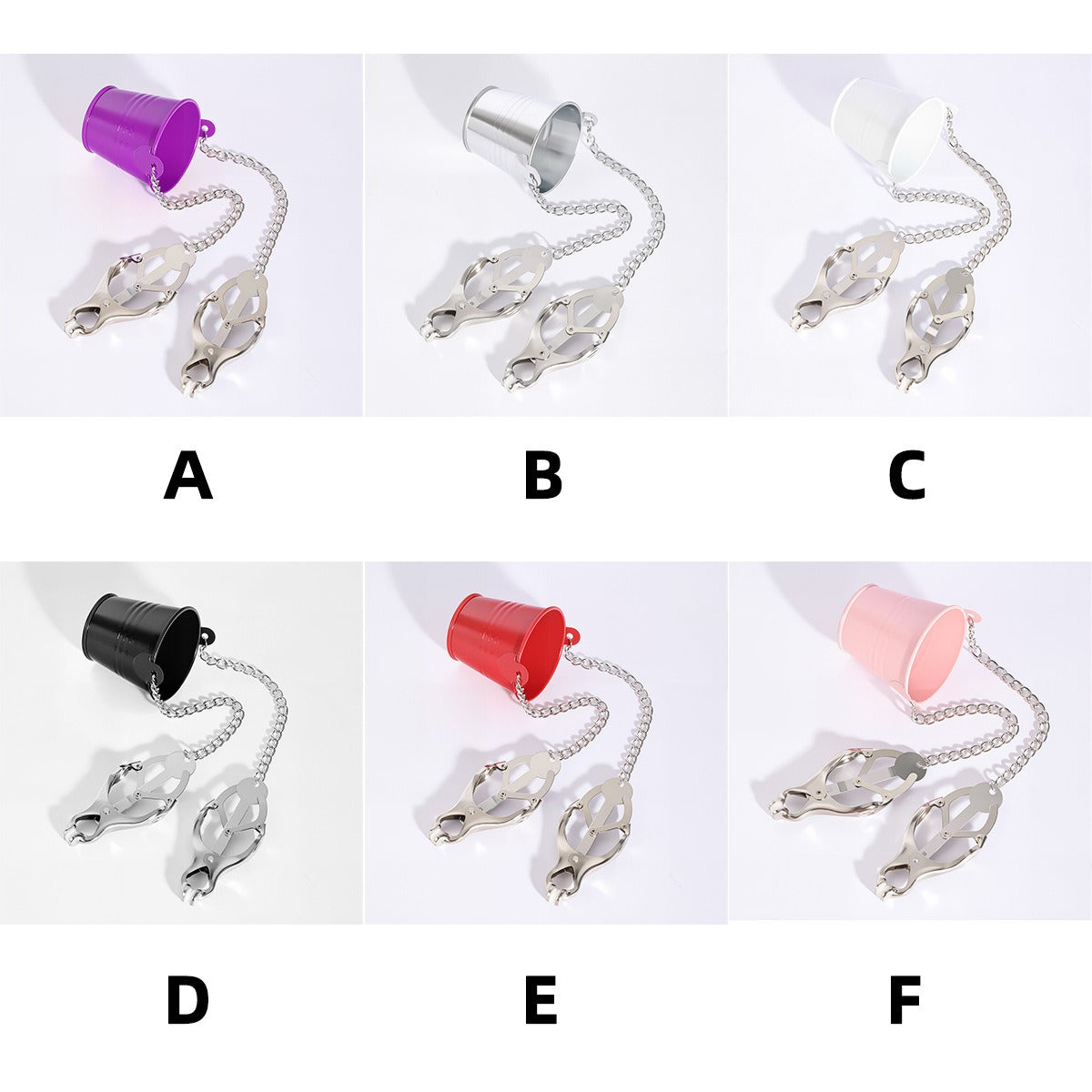 Central Bucket Y-Chain Nipple Clamps - Dual Inward Torment