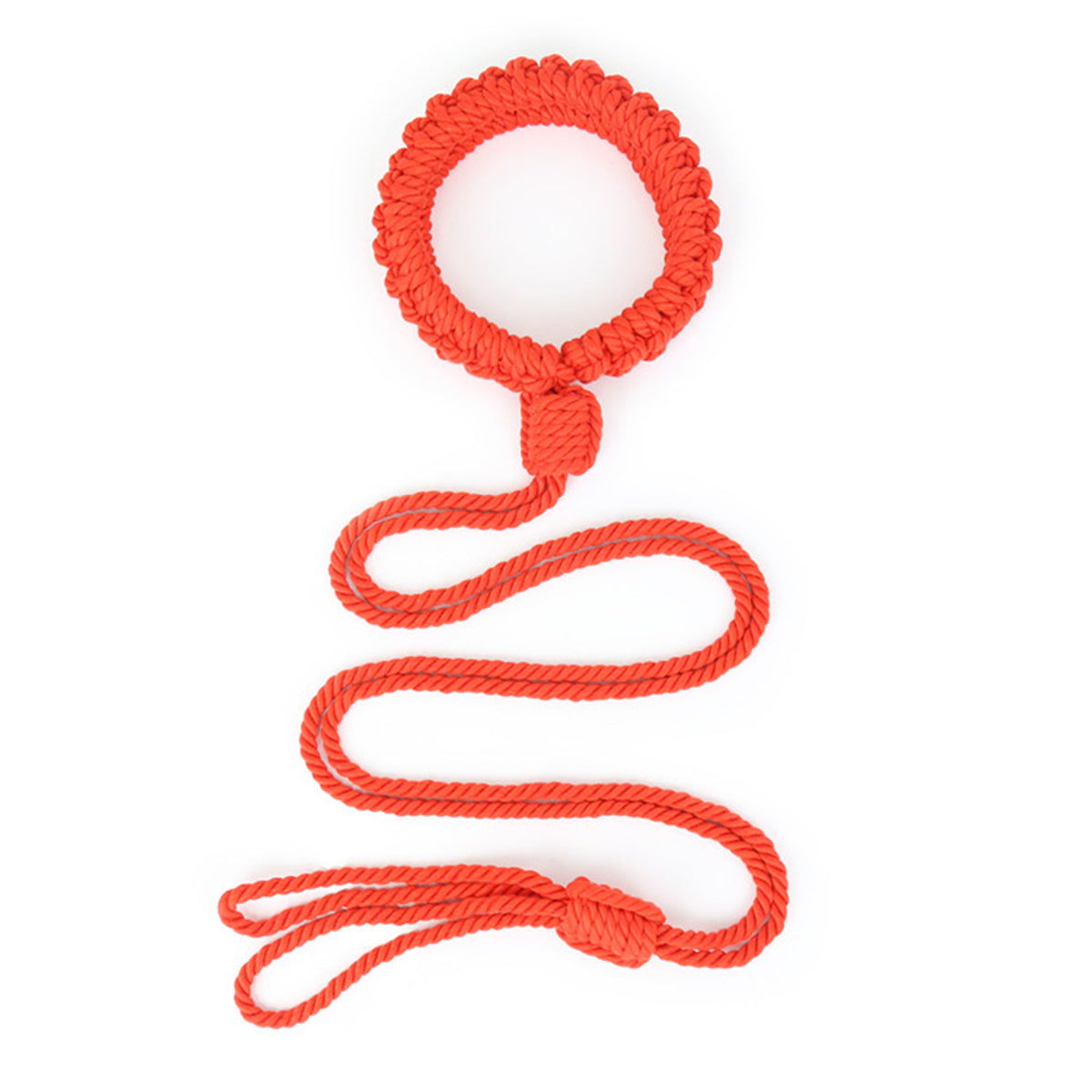Handmade Cotton Rope Collar with Leash Red – Soft Kinky Restraint for Bondage