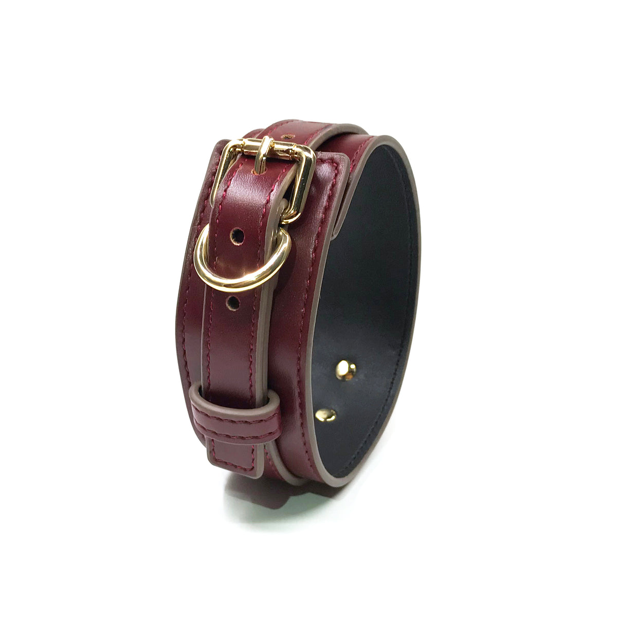 Divine Burgundy Full-Body Restraint Set - Glossy Vegan Leather & Gold
