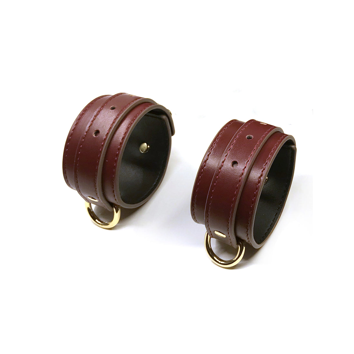 Divine Burgundy Full-Body Restraint Set - Glossy Vegan Leather & Gold