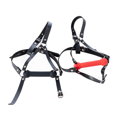 Aesthetics of Dominance - Glossy Enamel Full Head Bondage Hood with Silicone Bone Gag