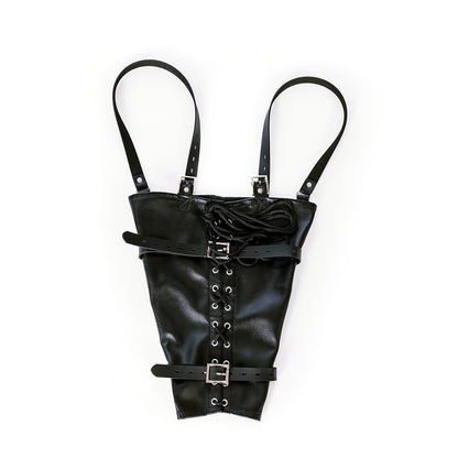 Vegan Leather Bondage Arm Binder BDSM Restraint Black