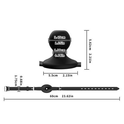 Adjustable Forced Opening-mouth Silicone Gag with Breathing Hole