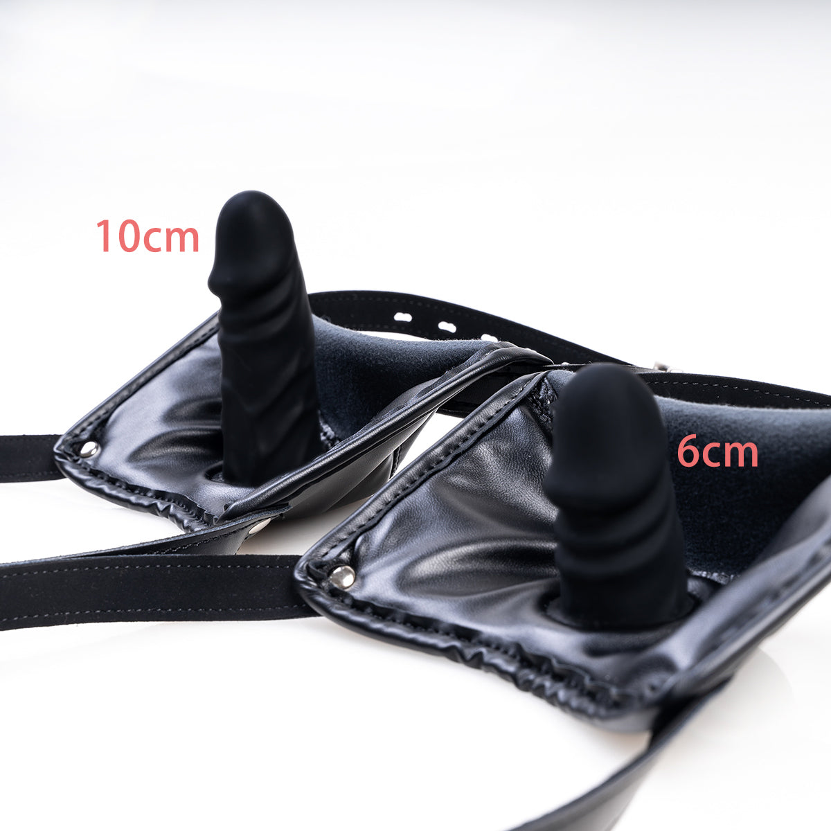 Premium Vegan Leather Dildo Gag Mask - Concealed Oral Restraint
