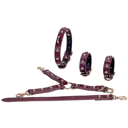 Luxury Burgundy Vegan Leather Bondage Kit 12 Piece