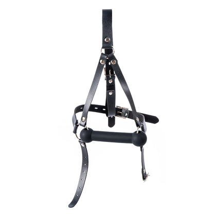 Aesthetics of Dominance - Glossy Enamel Full Head Bondage Hood with Silicone Bone Gag