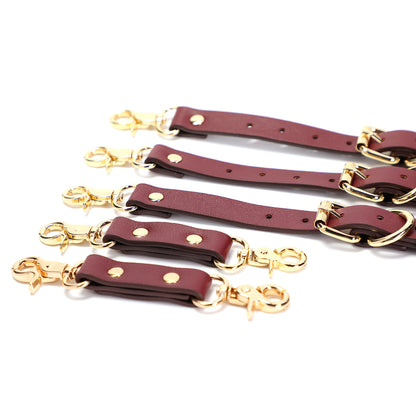 Deluxe Burgundy Vegan Leather Restraint Set 11-Piece