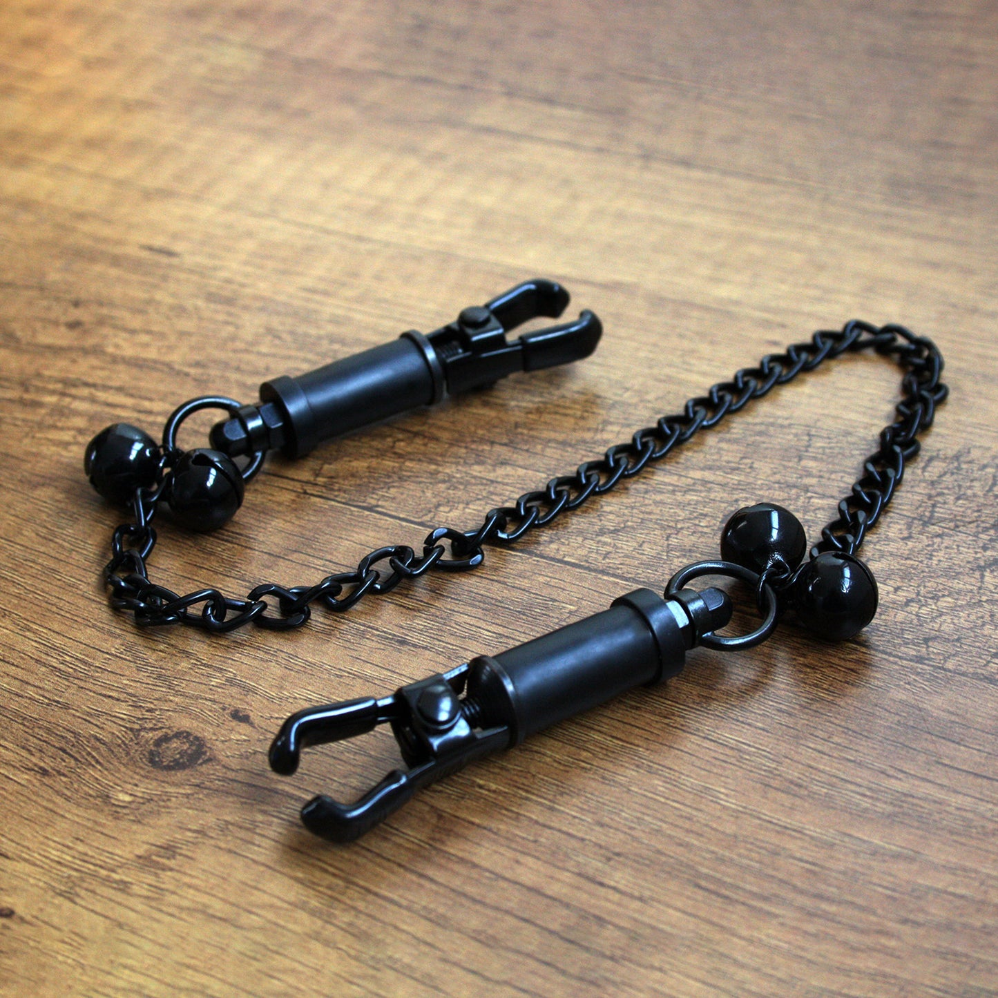 Crab Claw Twist Nipple Clamps with Chain & Bells