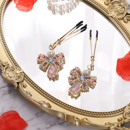 Exquisite Crystal Butterfly Pendant Nipple Clamps