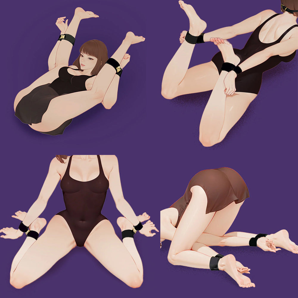 Multi-Position Quick-Release Bondage Restraint Set 4 Pieces