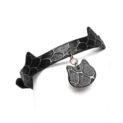 BDSM Handcrafted Genuine Leather Cat Ear Collar with Cat Tag