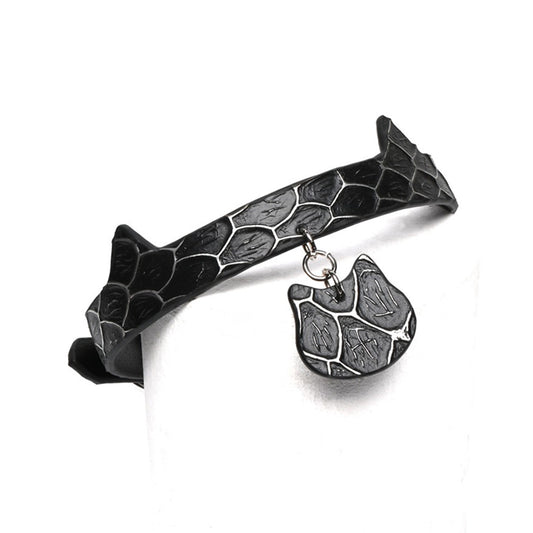 BDSM Handcrafted Genuine Leather Cat Ear Collar with Cat Tag
