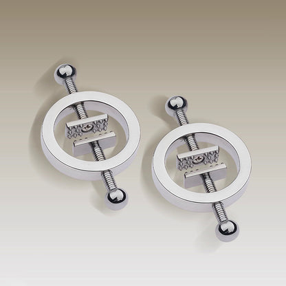 Screw-Plate Metal Nipple Clamps – Heavy-Duty Pressure Plate BDSM Clips