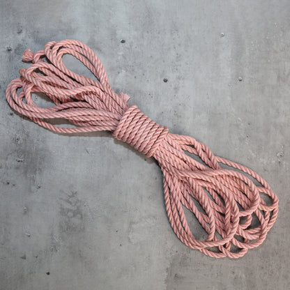 Cherry Pink Natural Jute Shibari Bondage Rope