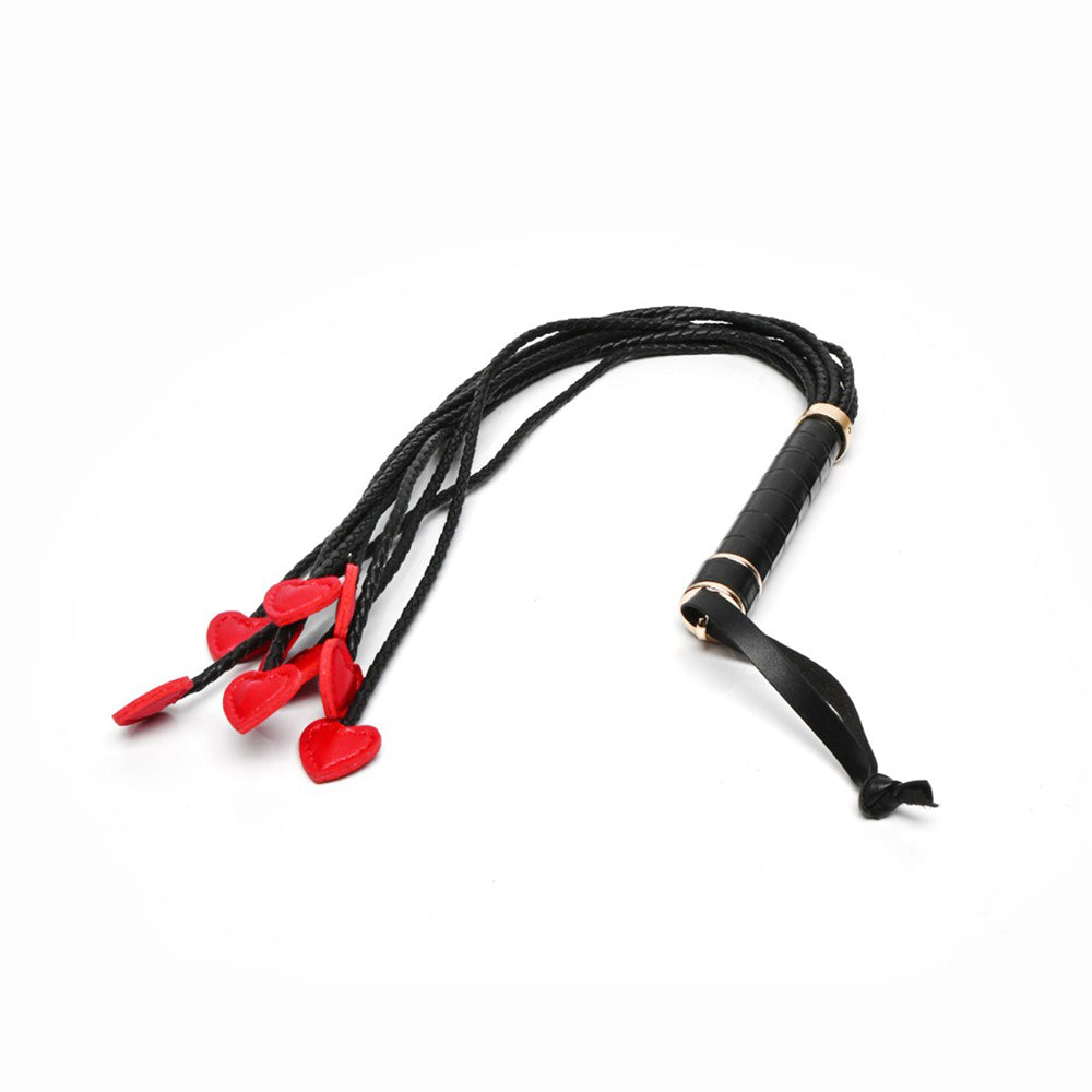 Red Heart Tip Vegan Leather Spanking Nine Tails Whip