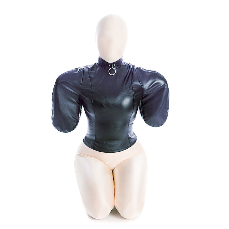 Extreme Restraint BDSM Leather Straitjacket Armbinder for Full Upper Body