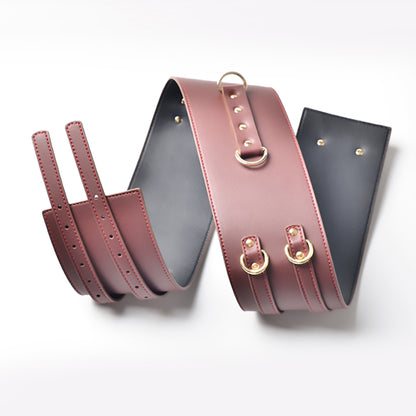 Dark Burgundy Corset BDSM Restraint Set with Storage Bag