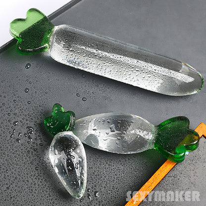 Transparent Radish Glass Crystal Dildo Anal Plug