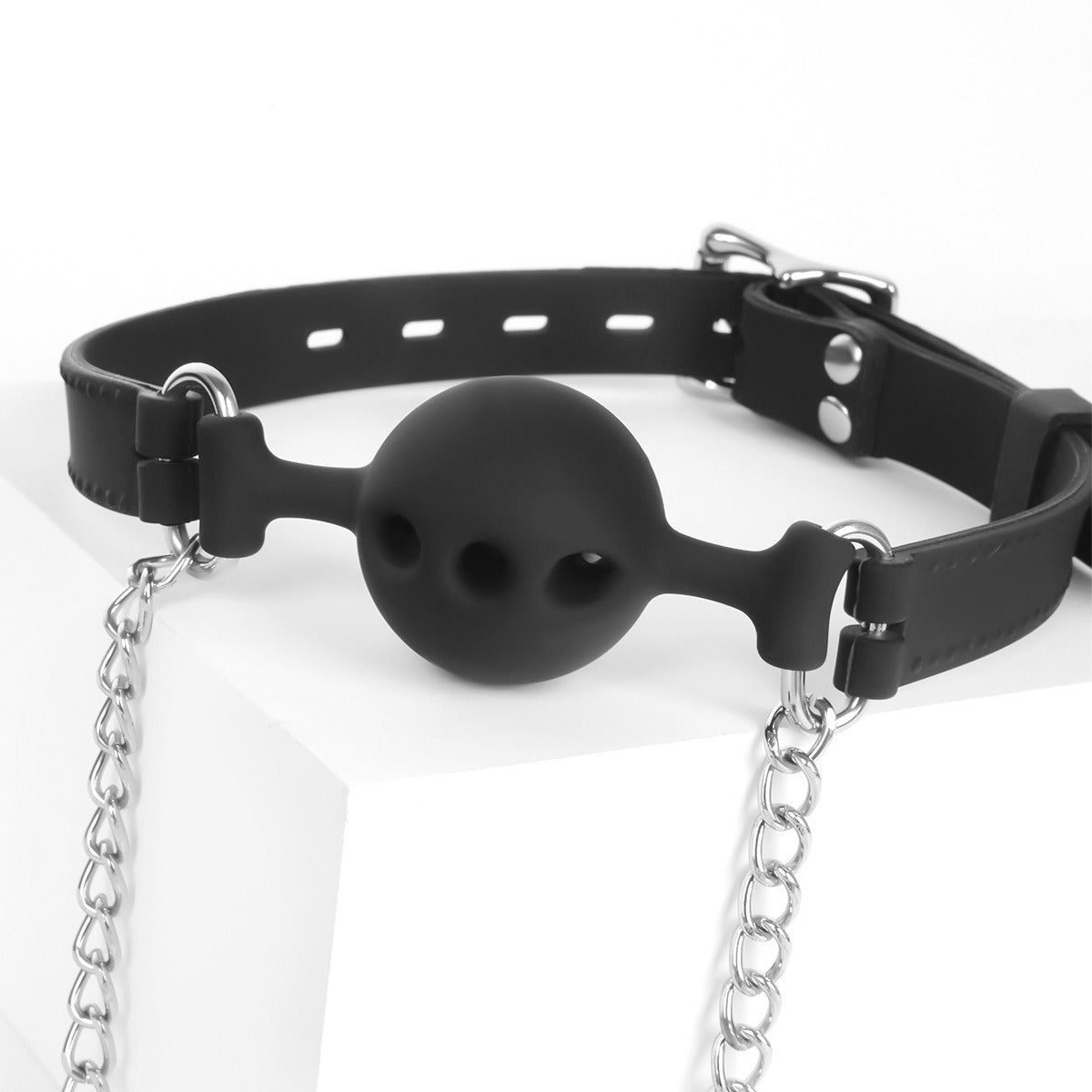 Breathable Mouth Gag with Ribbon Nipple Clamps 3.8cm/4.5cm/4.8cm