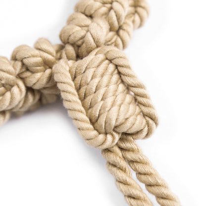 Shibari Cotton  Rope Collar with Leash Beige